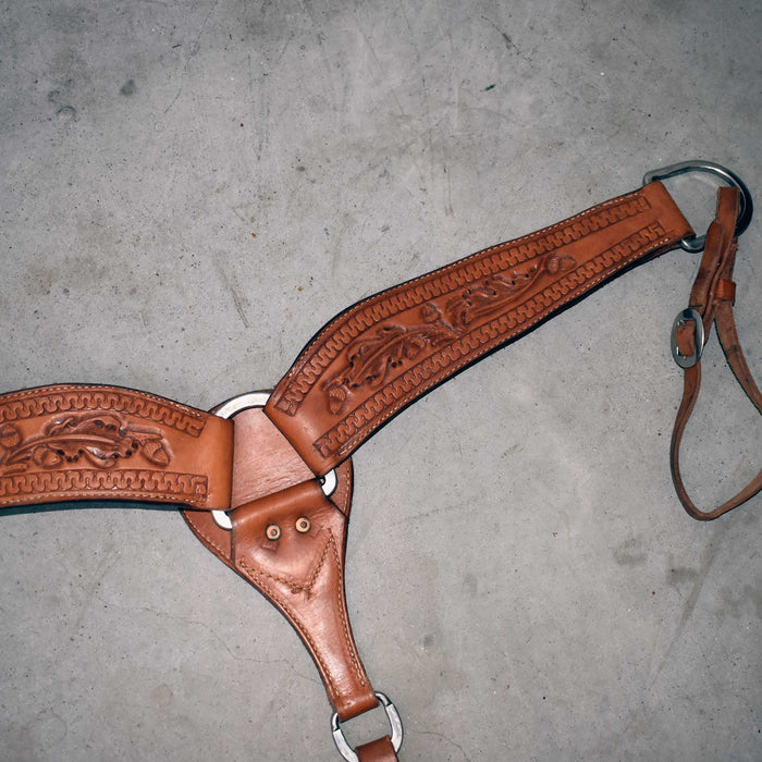 Used Floral Acorn Tooled Breast Collar Sale Barn misc