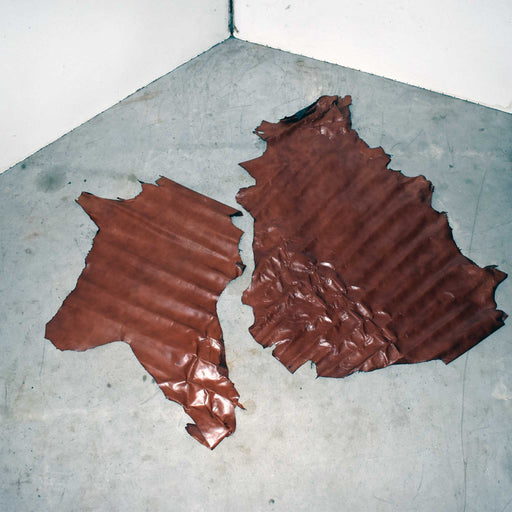 NEW Medium Brown Top Grain Leather Hide Pieces Set Of 2 Sale Barn misc