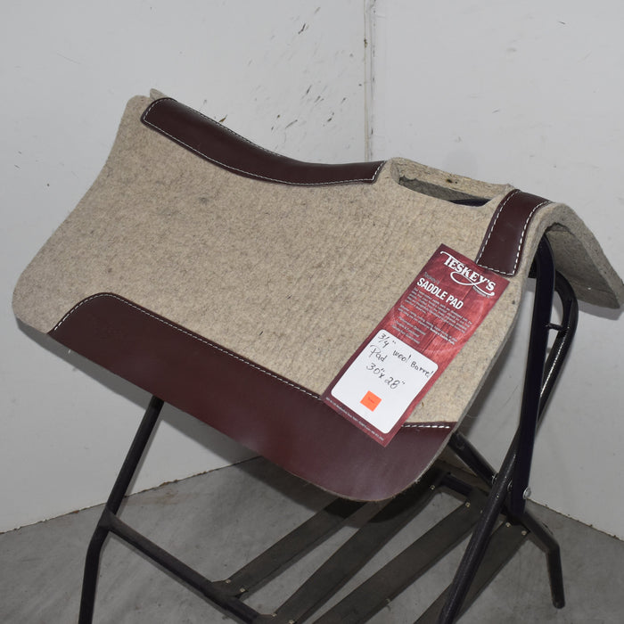 NEW Teskey's Tan Wool Barrel Saddle Pad