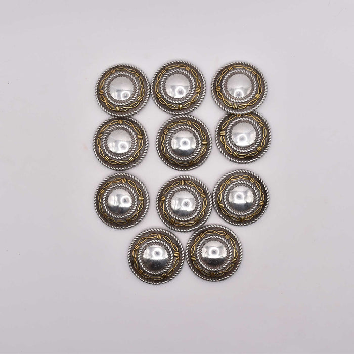 NEW Wire Sterling Concho 1 1/2" Set Of 11