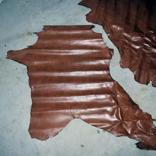 NEW Medium Brown Top Grain Leather Hide Pieces Set Of 2 Sale Barn misc