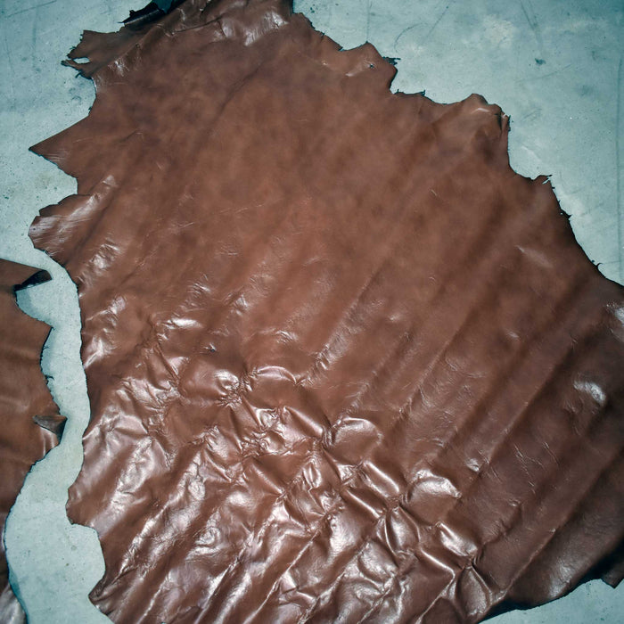 NEW Medium Brown Top Grain Leather Hide Pieces Set Of 2 Sale Barn misc