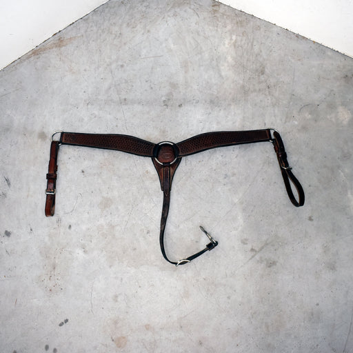 Used Teskey's Basket Stamped Roping Breast Collar Sale Barn Teskey's