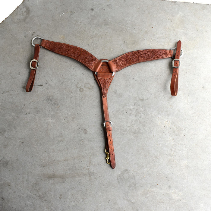 Used Relentless Floral Tooled Breast Collar Sale Barn RELENTLESS