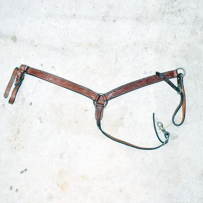 Used Teskey's Floral Tooled Breast Collar Sale Barn Teskey's