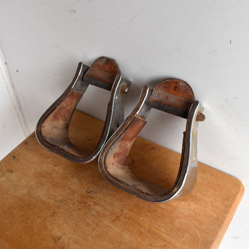 Used Monel Stirrups with Leather Lining Sale Barn Teskey's