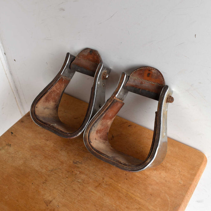 Used Monel Stirrups with Leather Lining Sale Barn Teskey's