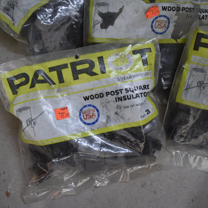 NEW Discontinued Patriot Wood Post Square Insulator 25pk Bundle Of 5 Sale Barn Patriot