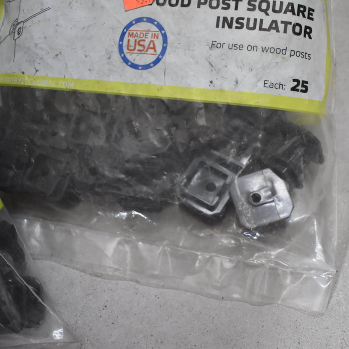 NEW Discontinued Patriot Wood Post Square Insulator 25pk Bundle Of 5 Sale Barn Patriot