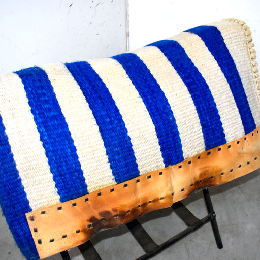 Used Blue/ White Striped Saddle Blanket Sale Barn Misc