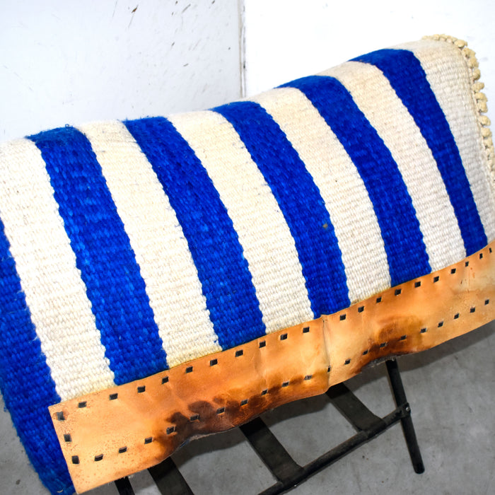 Used Blue/ White Striped Saddle Blanket Sale Barn Misc