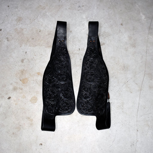 Like NEW Jeff Smith Black Floral Tooled Fenders Sale Barn Jeff Smith