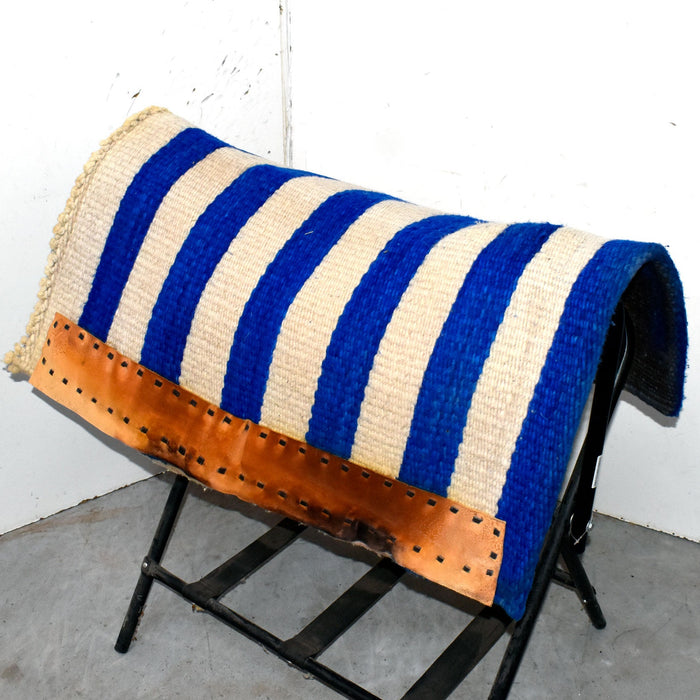 Used Blue/ White Striped Saddle Blanket Sale Barn Misc