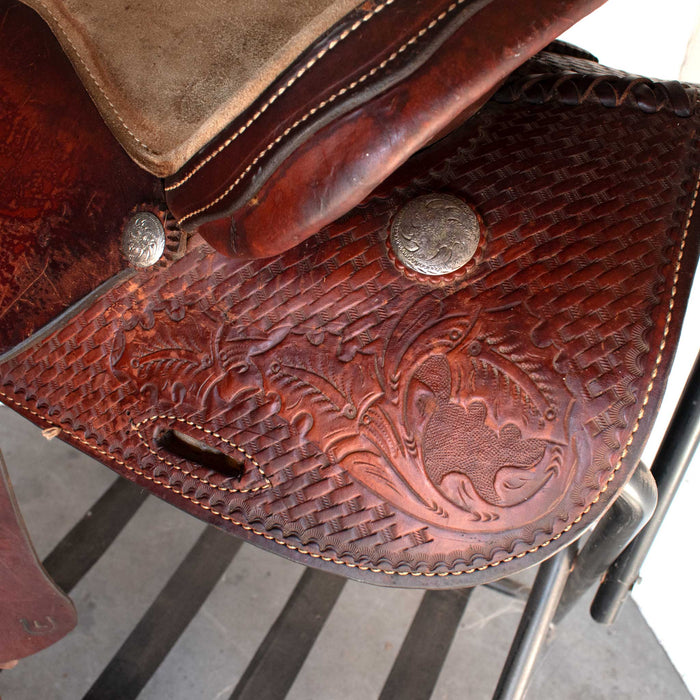 Used 15" J Black Rider Saddle Sale Barn MISC