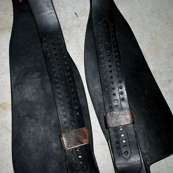 Like NEW Jeff Smith Black Floral Tooled Fenders Sale Barn Jeff Smith