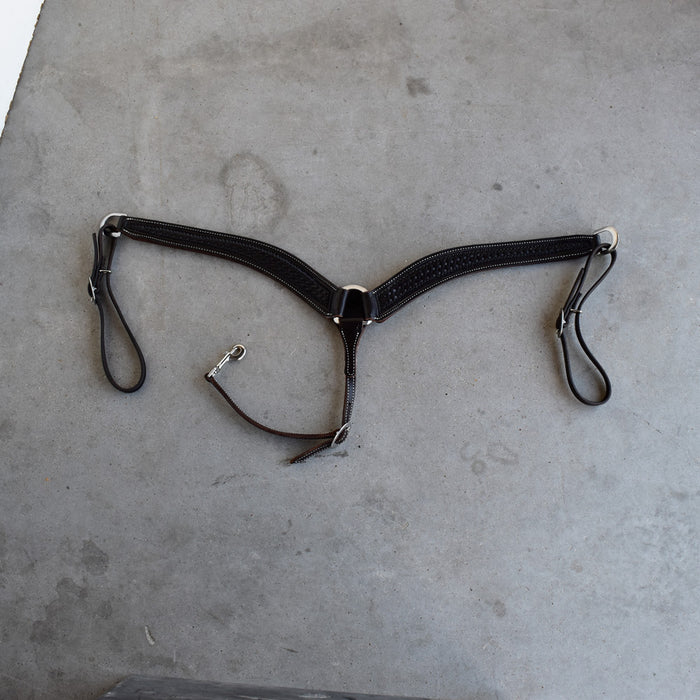 NEW Jeff Smith Basket Weaved Tooled Breast Collar Sale Barn Jeff Smith