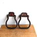 Used Rawhide Covered Metal Stirrups With Latigo Lining Stirrups Sale Barn Teskey's