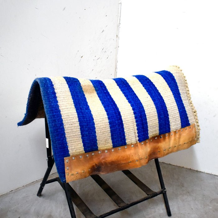 Used Blue/ White Striped Saddle Blanket Sale Barn Misc