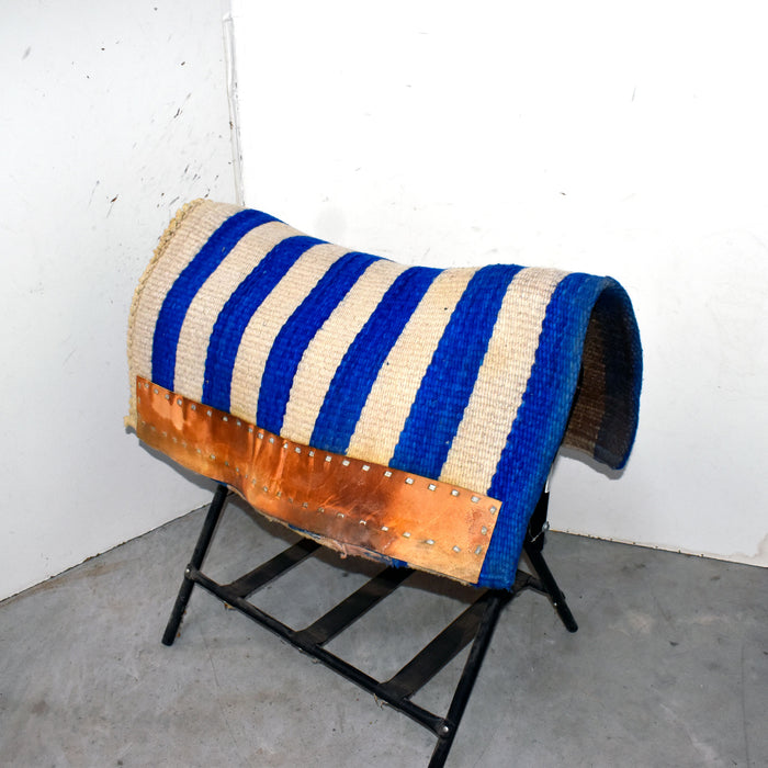 Used Blue/ White Striped Saddle Blanket Sale Barn Misc