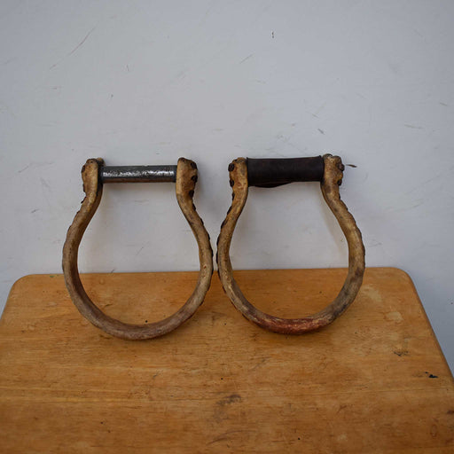Used Rawhide Covered Oxbow Metal Stirrups Sale Barn Misc