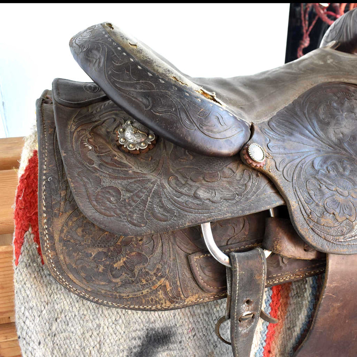 Used 16" Joe Vega & Brothers Rider Saddle Sale Barn TESKEY'S