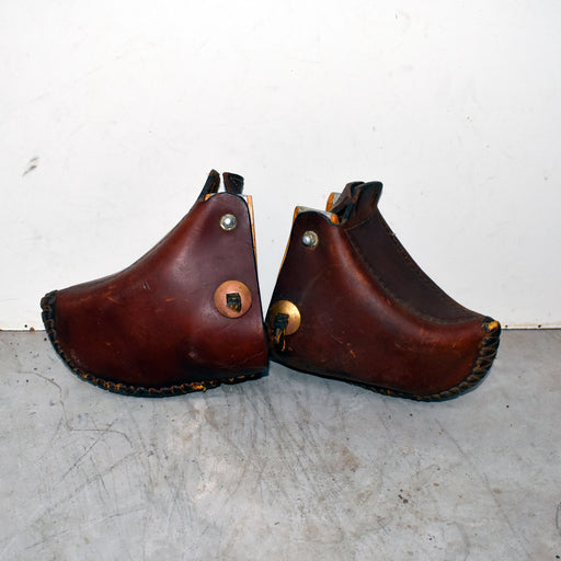 Used Leather Covered Brass Conchoed Tapaderos Sale Barn misc