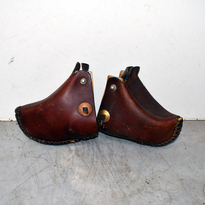 Used Leather Covered Brass Conchoed Tapaderos Sale Barn misc