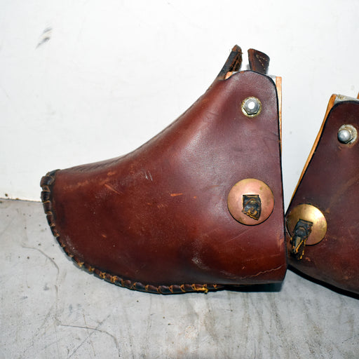 Used Leather Covered Brass Conchoed Tapaderos Sale Barn misc