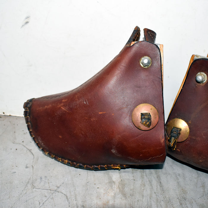 Used Leather Covered Brass Conchoed Tapaderos Sale Barn misc