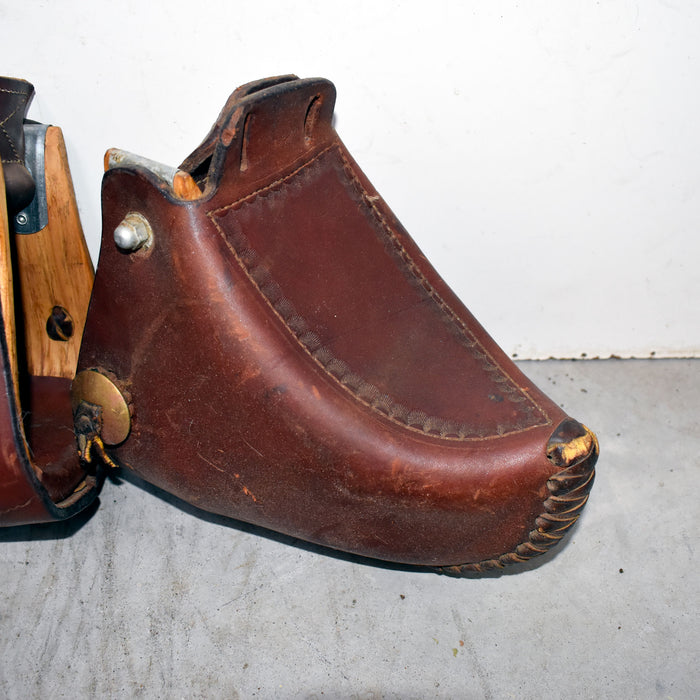 Used Leather Covered Brass Conchoed Tapaderos Sale Barn misc