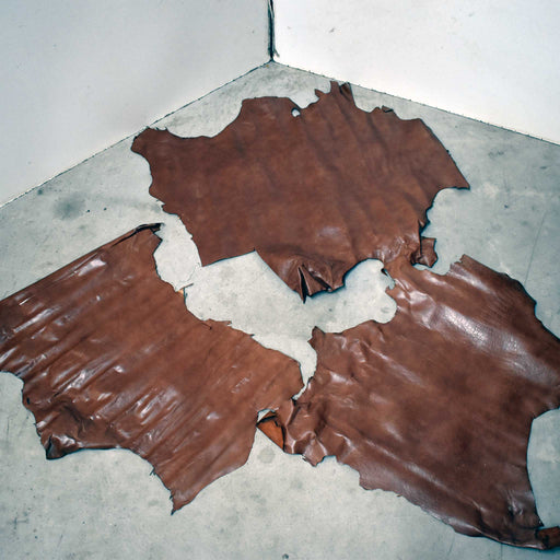 NEW Brown Top Grain Leather Hide Piece Set Of 3 Sale Barn misc