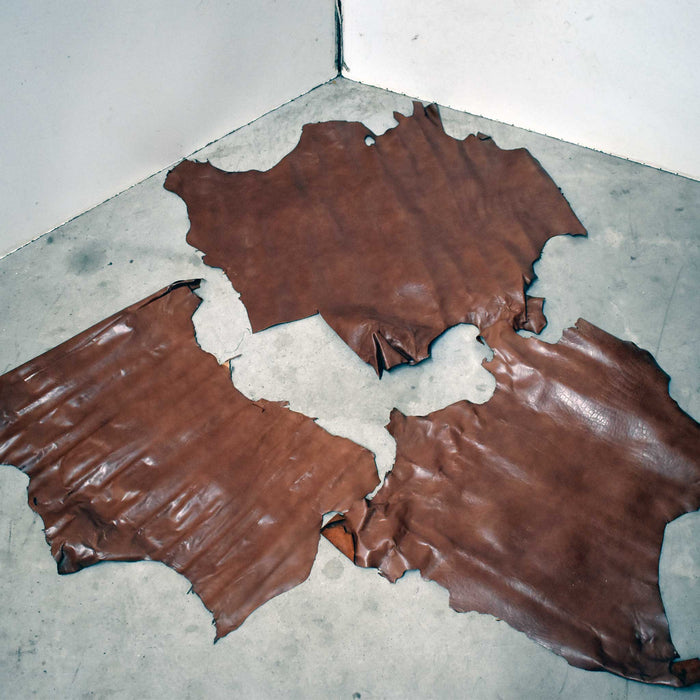 NEW Brown Top Grain Leather Hide Piece Set Of 3 Sale Barn misc