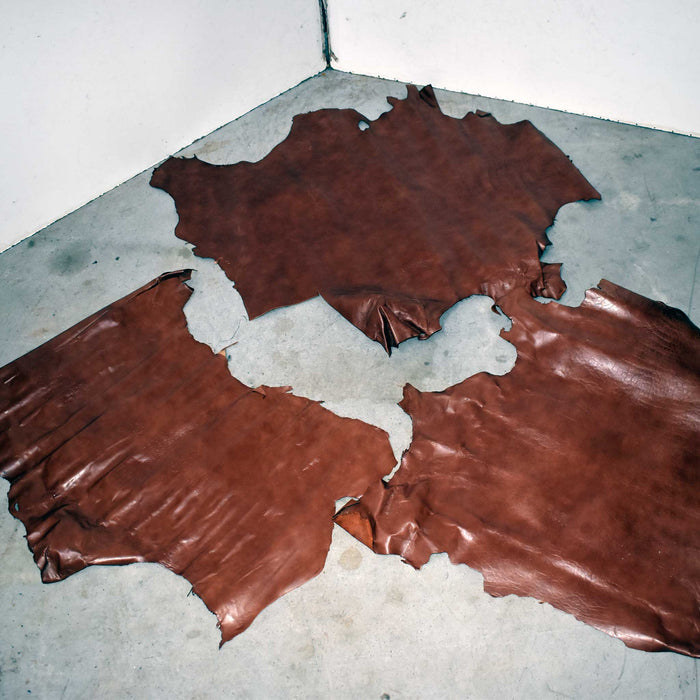 NEW Brown Top Grain Leather Hide Piece Set Of 3 Sale Barn misc