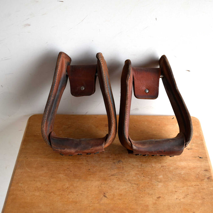 Used Leather Covered Stirrups