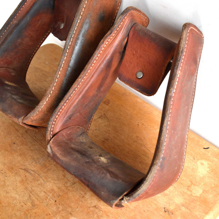Used Leather Covered Stirrups