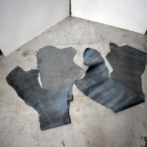 NEW Dusty Blue Buffed Leather Hide Piece Set Of 2 Sale Barn misc