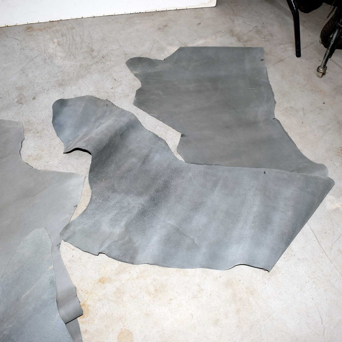 NEW Dusty Blue Buffed Leather Hide Piece Set Of 2 Sale Barn misc