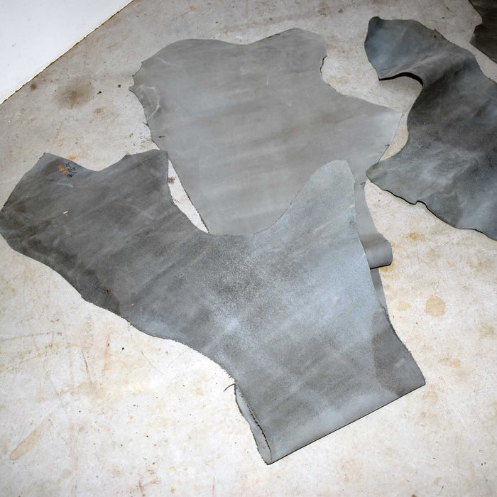 NEW Dusty Blue Buffed Leather Hide Piece Set Of 2 Sale Barn misc