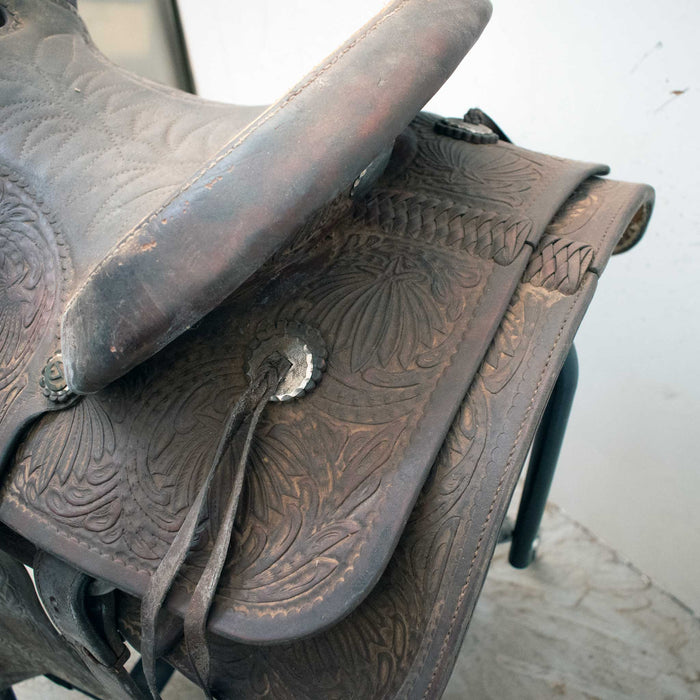 Used 15" AL. M. Hernandez Non-Rider Saddle Decor Only Saddle Sale Barn AL. M. Hernandez