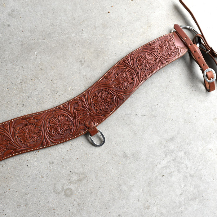Used Cactus Saddlery Floral Tooled Tripping Collar Sale Barn CACTUS SADDLERY