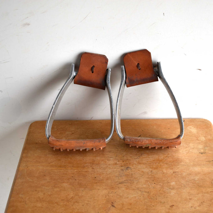 Used Crooked Alumium Stirrups with Tops and Treads