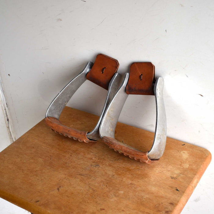 Used Crooked Alumium Stirrups with Tops and Treads