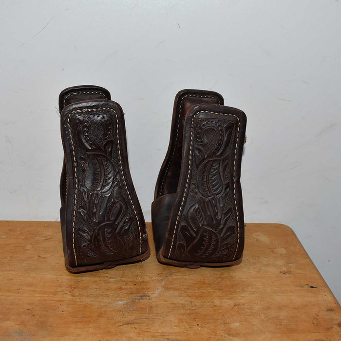 Used Floral Tooled Leather Stirrups Sale Barn misc