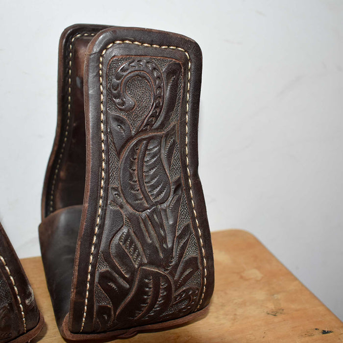 Used Floral Tooled Leather Stirrups Sale Barn misc
