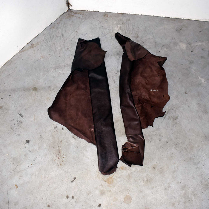 NEW Dark Brown Top Grain Leather Hide Pieces Set Of 2 Sale Barn misc