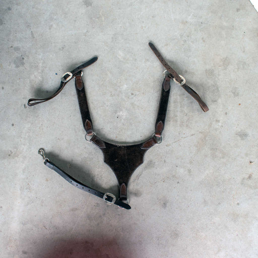 Used Dark Brown Roughout Breast Collar w/ Chest Plate Sale Barn MISC