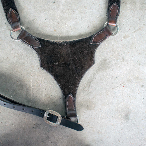 Used Dark Brown Roughout Breast Collar w/ Chest Plate Sale Barn MISC
