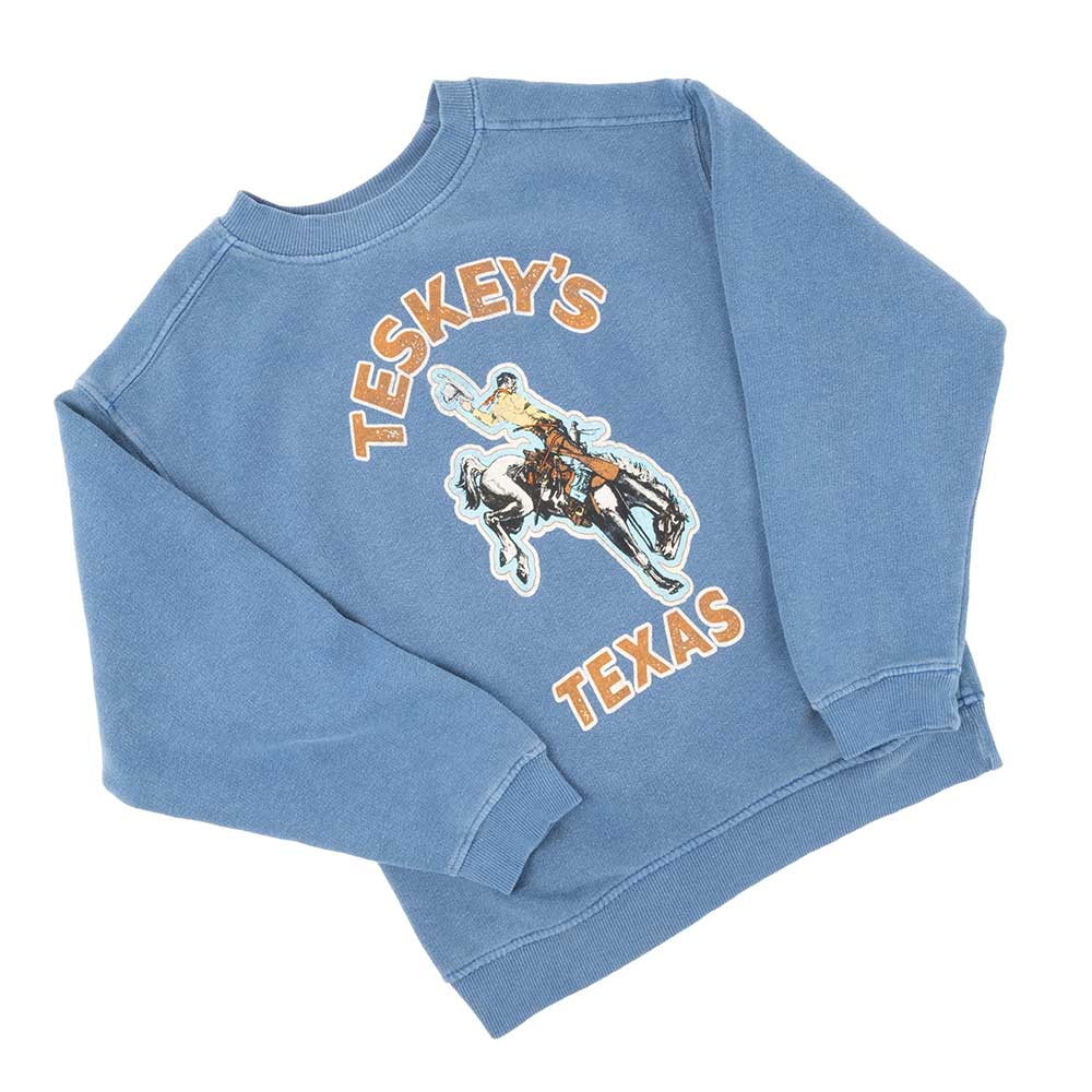 Teskey's Youth Splendidly Bronco Crewneck Sweatshirt - Pacific Blue TESKEY'S GEAR - Youth Hoodies Teskey's