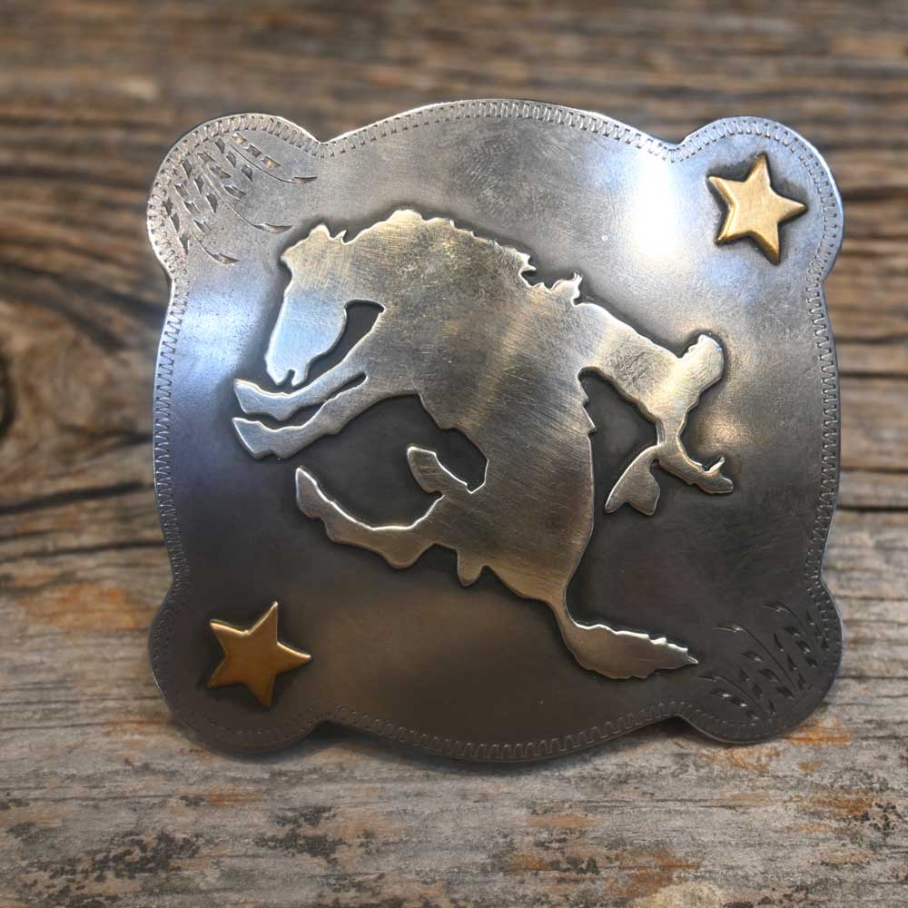 Western Belt Buckle - Bucking Horse - Handmade by J. Martin   _CA512 ACCESSORIES - Additional Accessories - Buckles J. Martin   