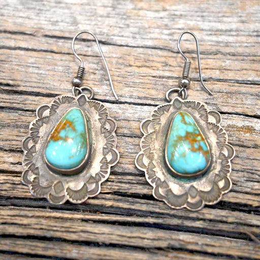 Jackson Vintage Turquoise Sterling Silver Earrings Collectibles Jackson